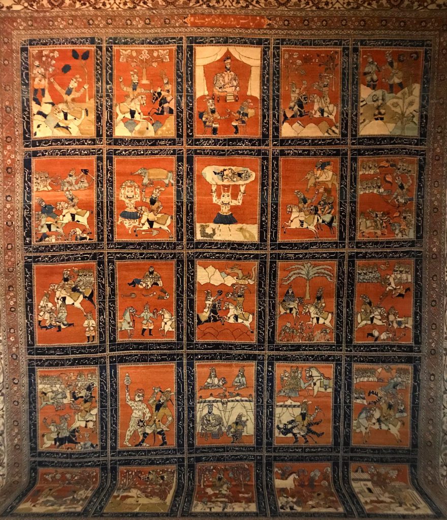 نقش شاهنامه بر روی فرش در موزه فرش تهران